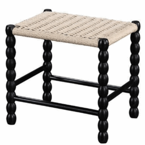 D854-11 日式和風藤編織凳(黑色)