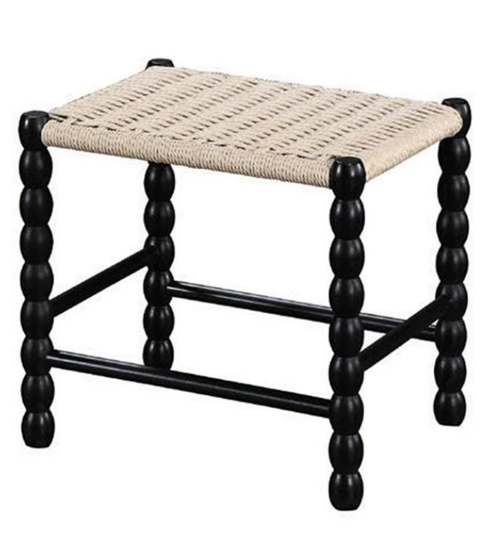 D854-11 日式和風藤編織凳(黑色)