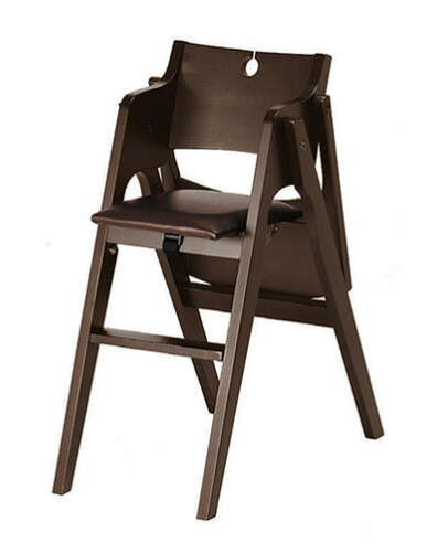 D856-5 222型歐式折合寶寶椅 胡桃 乳膠皮咖啡色
