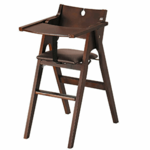 D856-10 222型歐式折和寶寶椅 柚木 乳膠皮咖啡色
