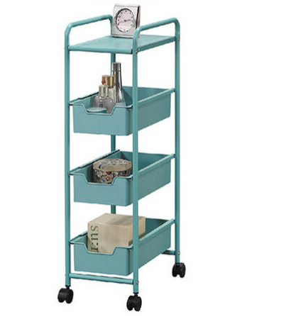 D859-Z091 C20雪花藍綠色四層收納架 DIY