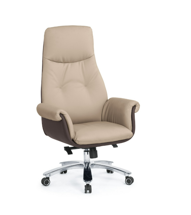 A1654-1 安蒂辦公椅 高背 米白色 皮 扶手高66~72 cm