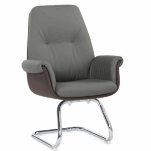 A1653-3 艾達洽談椅 灰色 皮 坐高48.5公分，扶手高67.5公分