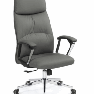 A1655-1夏洛蒂辦公椅 高背 灰色 皮   扶手高69~75公分