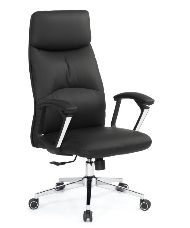 A1656-1 夏洛蒂辦公椅 高背 黑色 皮 扶手高69~75公分