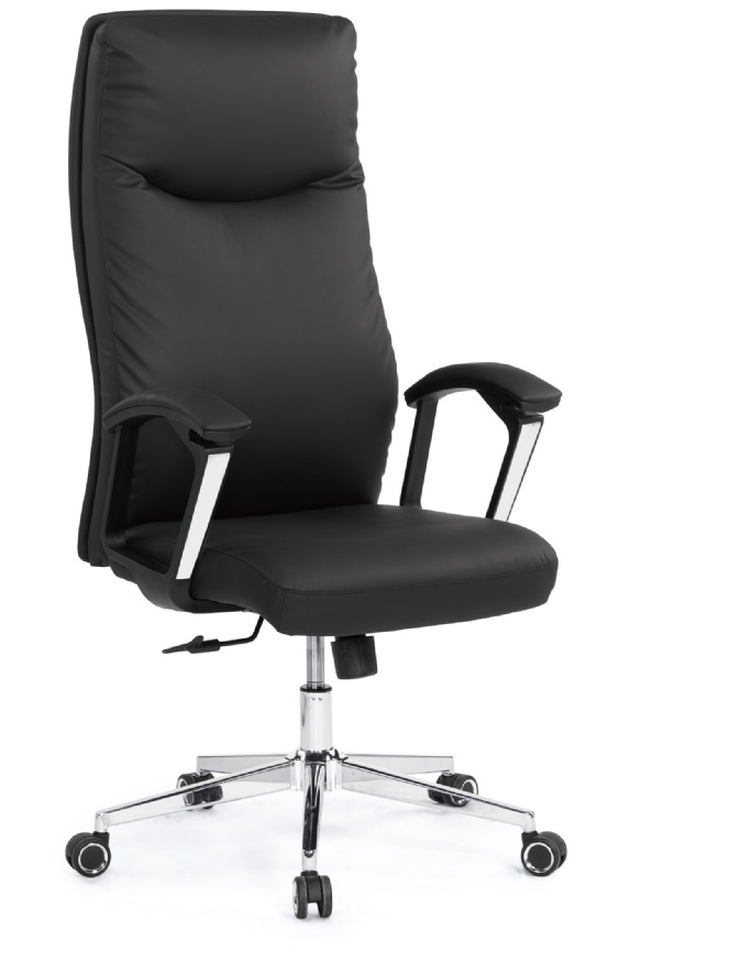 A1657-1 貝思辦公椅 高背 黑色 皮 扶手高68.5~74.5cm