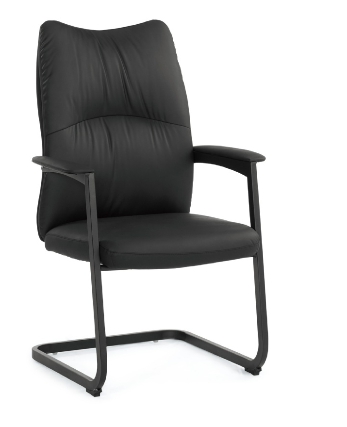 A1656-3 夏洛蒂洽談椅 黑色 皮 扶手高66cm/坐高46.5cm