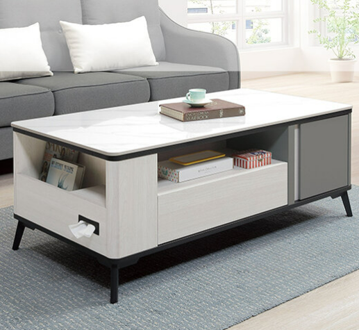 A287-02伯特岩板大茶几 附二收納椅