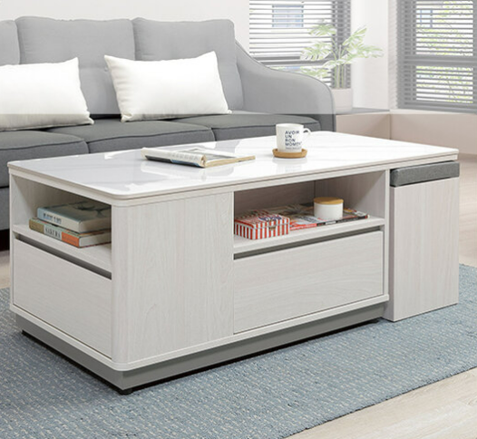 A298-02 奎格岩板大茶几  附二收納椅