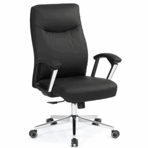 A1657-2 貝思辦公椅 低背 黑色 皮 (扶手高68.5~74.5 cm)