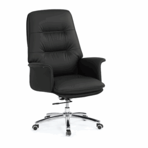 A1658-1 格麗納辦公椅 黑色 皮 (扶手高65~71 cm)