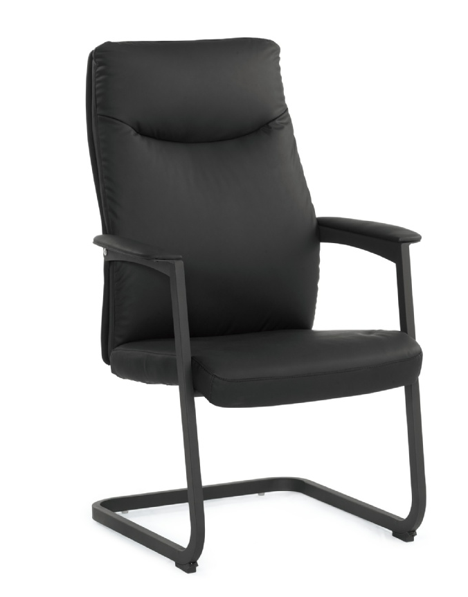 A1657-3 貝思洽談椅 黑色 皮 扶手高66cm/坐高46cm