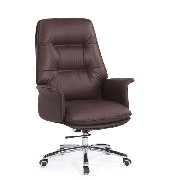 A1658-2 格麗納辦公椅 咖啡色 皮 (扶手高65~71 cm)