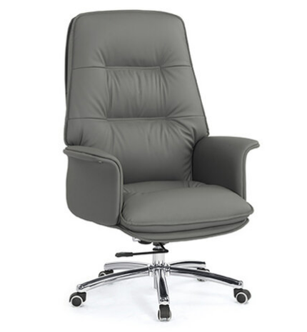 A1658-3 格麗納辦公椅 灰色 皮 扶手高65~71公分