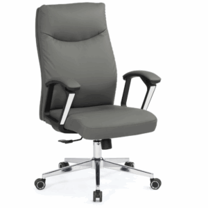 A1660-貝思辦公椅 低背 灰色 皮    (扶手高68.5~74.5 cm)