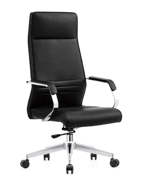 A1661-1 嘉維爾辦公椅 高背 黑色 皮 扶手高64~70公分