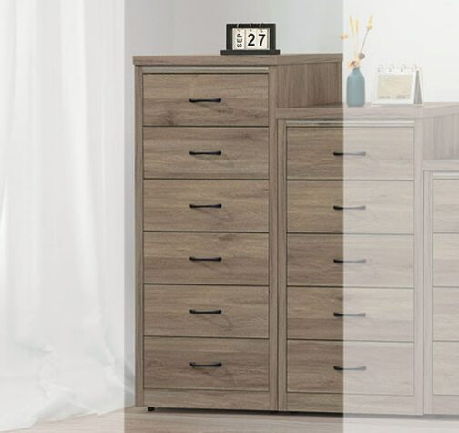 E234-1 2尺灰橡色六斗櫃