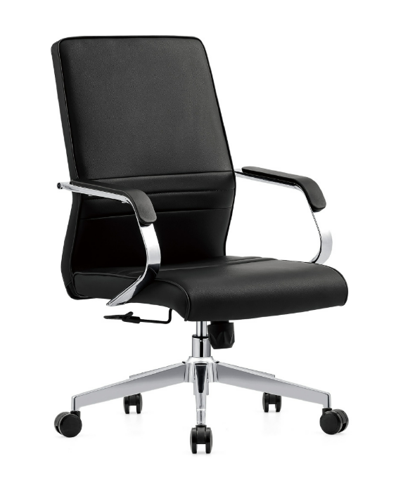 A1661-2 嘉維爾辦公椅 低背 黑色 皮 扶手高65.5~74.5公分
