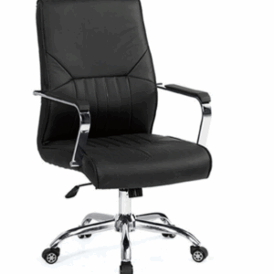 A1662-2 戈登辦公椅 黑色 皮 扶手高66~74公分