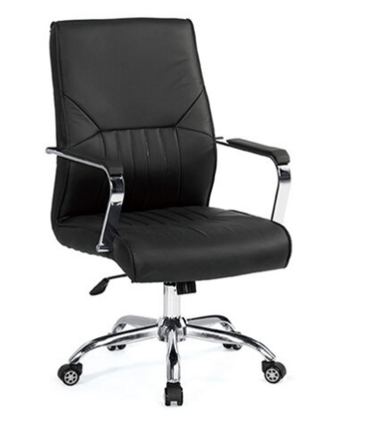 A1662-2 戈登辦公椅 黑色 皮 扶手高66~74公分