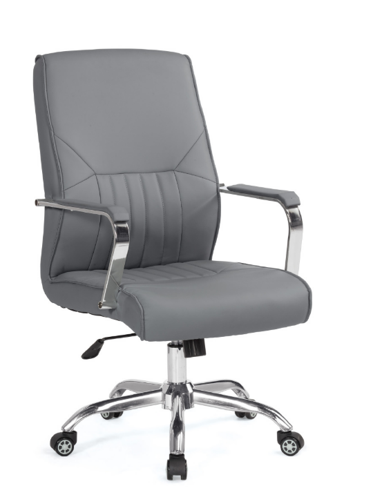 A1662-3 戈登辦公椅 灰色 皮 扶手高66~74公分
