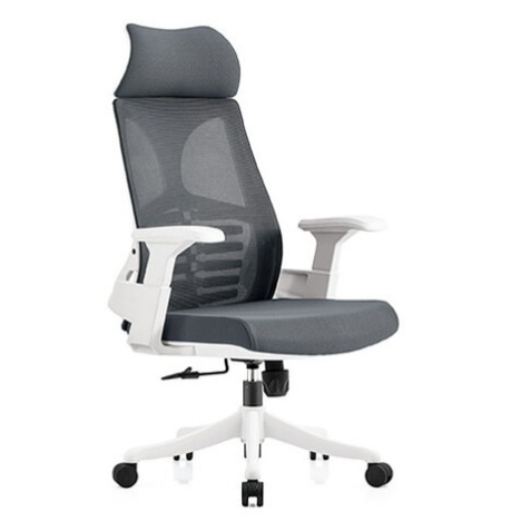 A1665-1尼可爾網椅 高背 白色 布   扶手高66~76公分