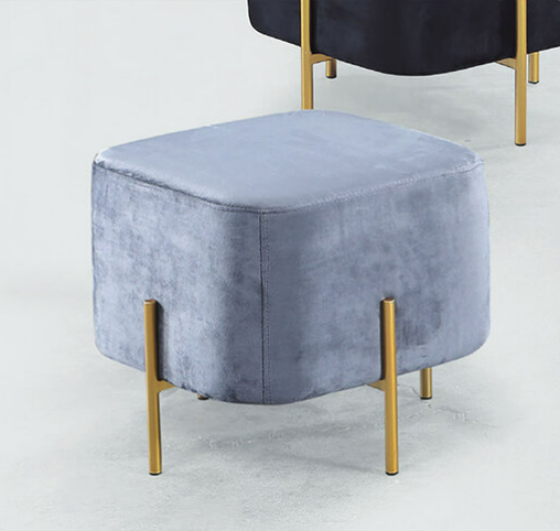 C738-5 T02絨布小方凳 灰