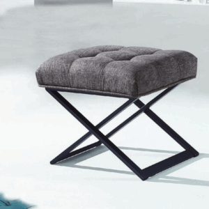 C736-7 丹尼斯化妝椅 黑鐵腳 深灰絨布