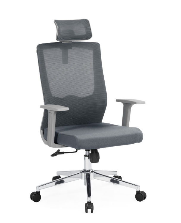 A1666-1列維斯網椅 高背 灰色 布   扶手高62~72cm