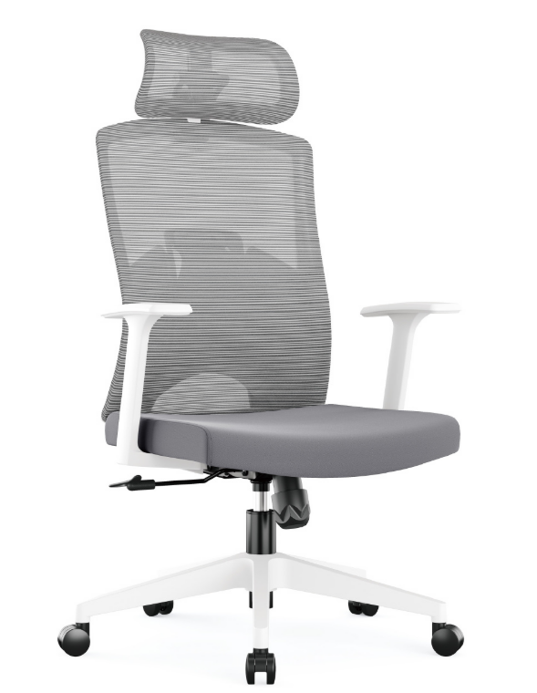 A1667-4 恩尼網椅 高背 白色 布 扶手高59~69公分