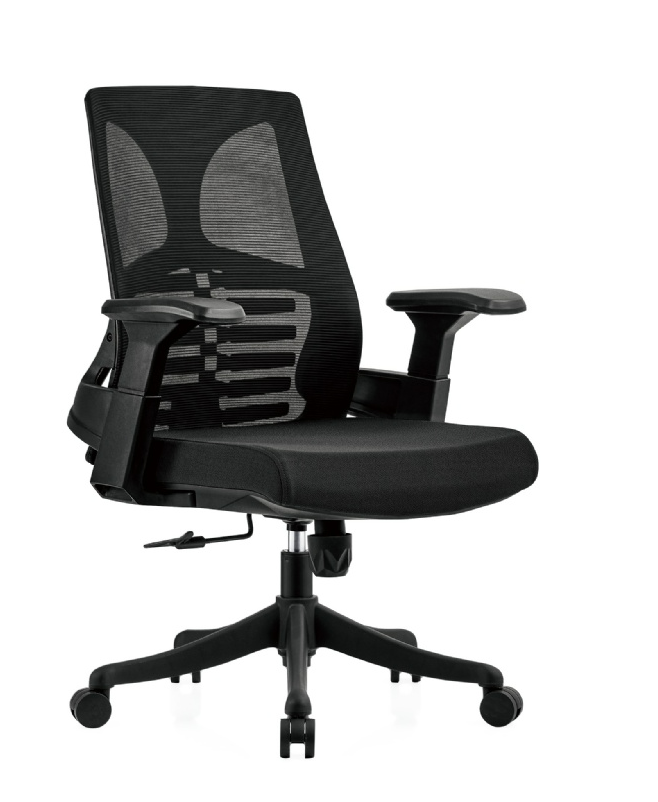 A1668-2 費尼安網椅 黑色 布 扶手高66~76cm