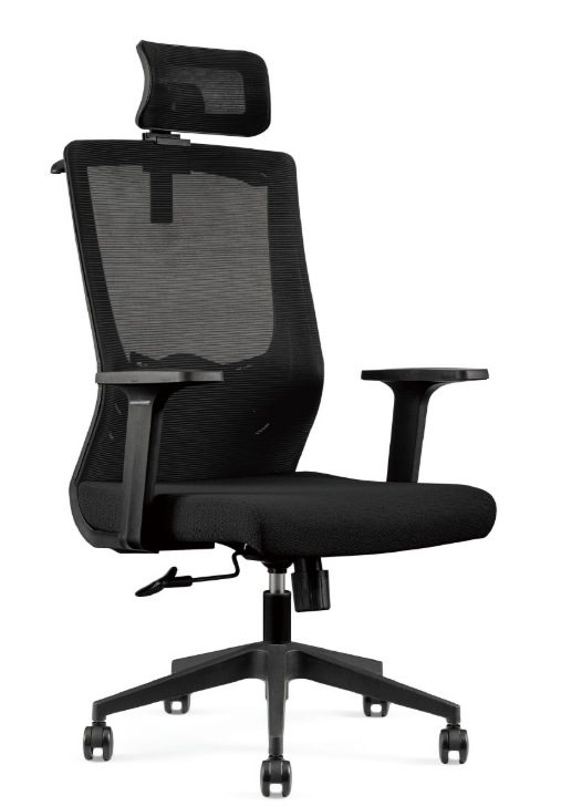 A1668-4列維斯網椅 黑色 布   扶手高62~72公分