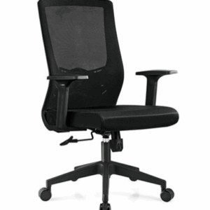 A1668-5列維斯網椅 低背 黑色 布   扶手高62~72公分