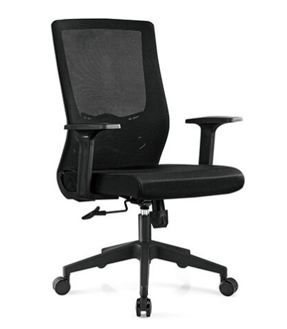 A1668-5列維斯網椅 低背 黑色 布   扶手高62~72公分