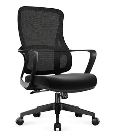 A1699-2 喬治人體工學網椅(低背)(黑色)(布)扶手高64~73公分