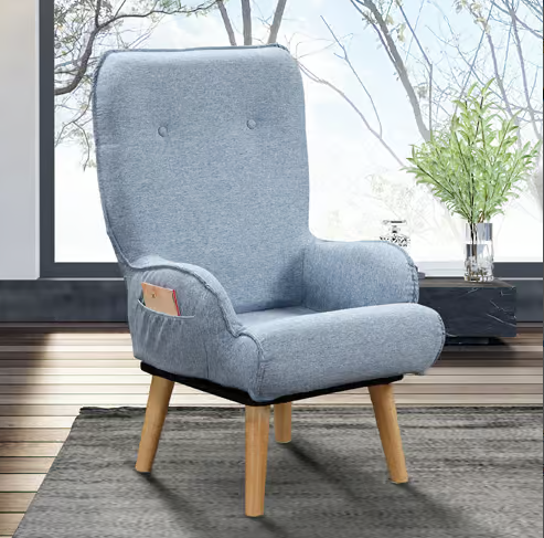 529-2 日風藍色休閒旋轉椅 (坐寬39坐深47坐高45cm) (布套不可拆洗)