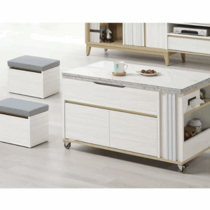 536-3洛蒂3.3尺多功能升降茶几 (附2張貓抓皮收納型腳椅)(可移動煞車輪x4顆) (腳椅尺寸：寬39x深20x高28cm)