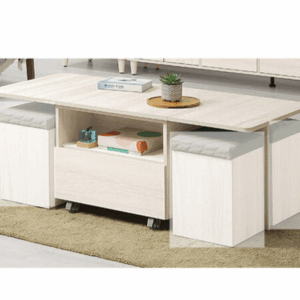 541-3潔妮詩拉合大茶几 不含腳椅 ⊙兩面單抽皆可開、 ⊙附萬用輪煞車x2.固定x2、