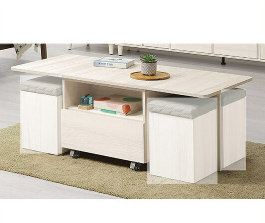 541-3潔妮詩拉合大茶几 不含腳椅 ⊙兩面單抽皆可開、 ⊙附萬用輪煞車x2.固定x2、