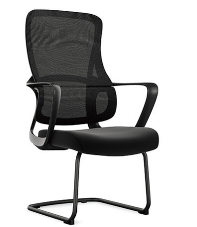A1669-3喬治人體工學洽談椅 黑色 布   扶手高67.5公分 坐高48公分
