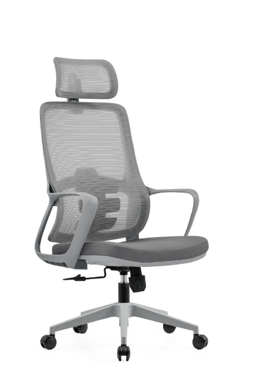 A1670-1 亞斯網椅 高背 灰色 布(扶手高61~71cm)