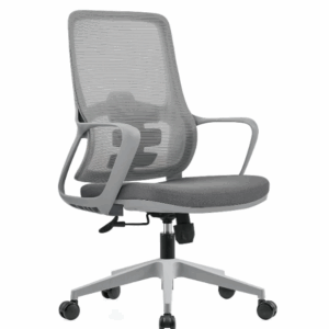 A1670-2 亞斯網椅 低背 灰色 布 (扶手高61~71cm)