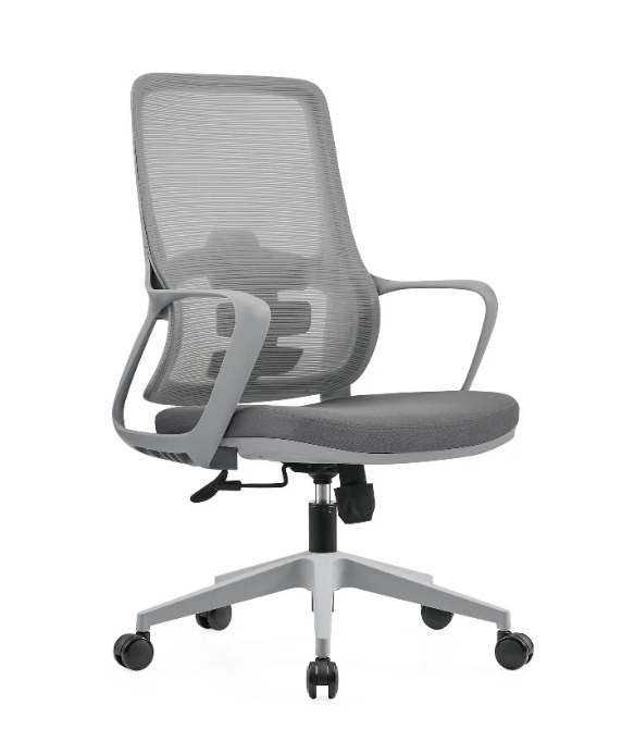 A1670-2 亞斯網椅 低背 灰色 布 (扶手高61~71cm)