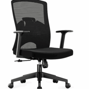 A1669-5 法爾曼網椅 低背 黑色 布 扶手高59~69公分