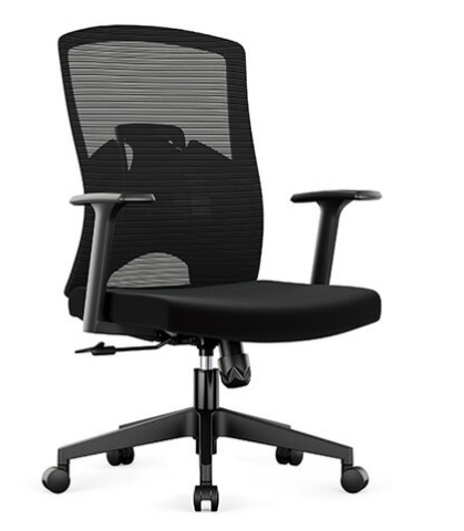 A1669-5 法爾曼網椅 低背 黑色 布 扶手高59~69公分