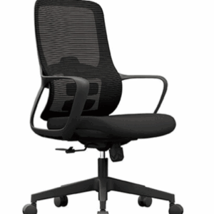 A1670-5依丹網椅 低背 黑色 布   扶手高61~71公分