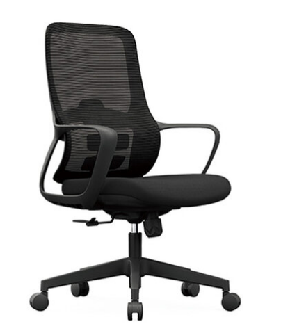 A1670-5依丹網椅 低背 黑色 布   扶手高61~71公分