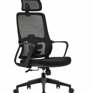 A1970-4 伊丹網椅 高背 黑色 布 扶手高61~71公分