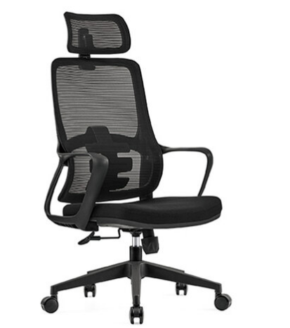 A1970-4 伊丹網椅 高背 黑色 布 扶手高61~71公分