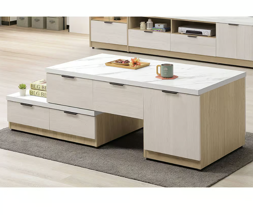 540-3庫克4尺八抽伸縮大茶几 (門內無隔板.門片單面開)